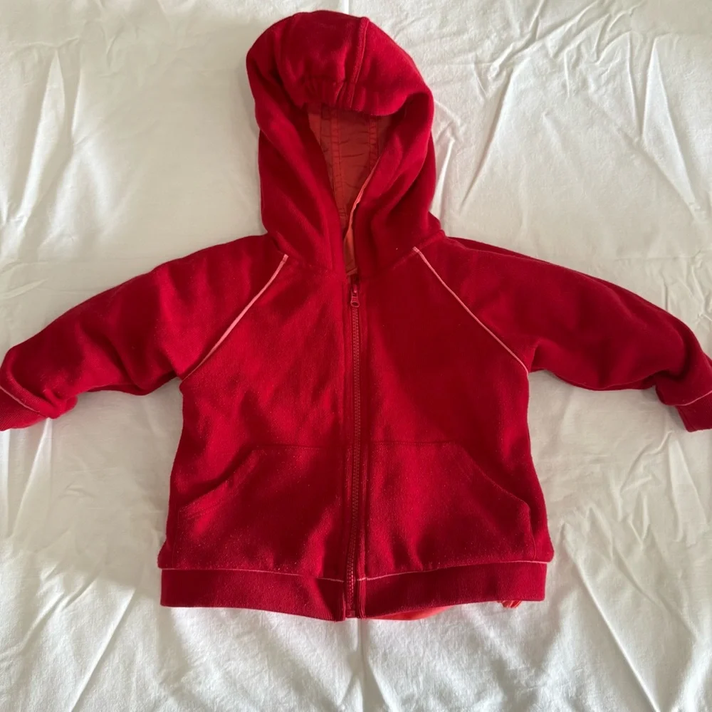 Y2K The Children's Place Coral/Red 3 in 1 Raincoat/Sweatshirt Butterfly Size 24M